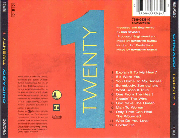 Chicago (2) - Twenty 1 (CD Tweedehands)