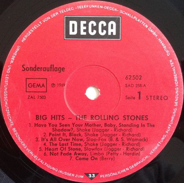 Rolling Stones, The - Big Hits (High Tide And Green Grass) (LP Tweedehands)