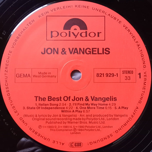 Jon & Vangelis - The Best Of Jon And Vangelis (LP Tweedehands)