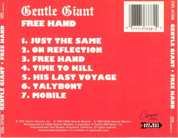 Gentle Giant - Free Hand (CD Tweedehands)