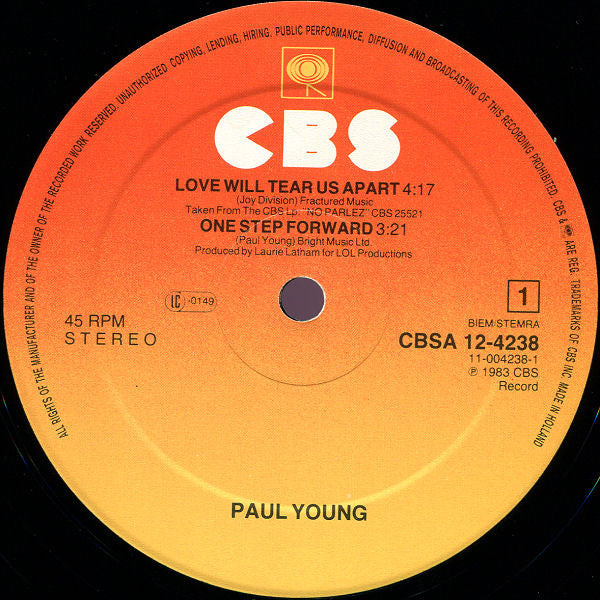 Paul Young - Love Will Tear Us Apart (12" Tweedehands)