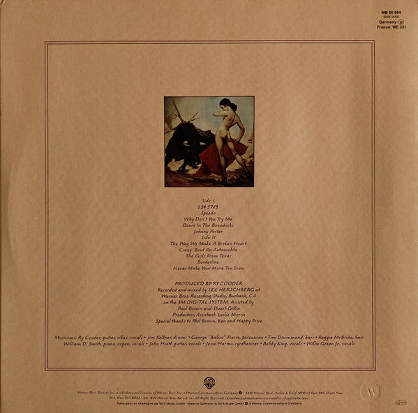 Ry Cooder - Borderline (LP Tweedehands) - Discords.nl