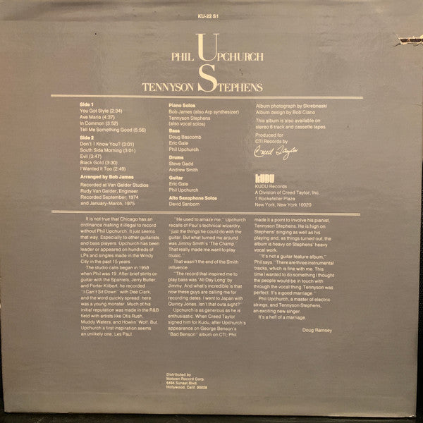 Phil Upchurch / Tennyson Stephens - Upchurch/Tennyson (LP Tweedehands) - Discords.nl