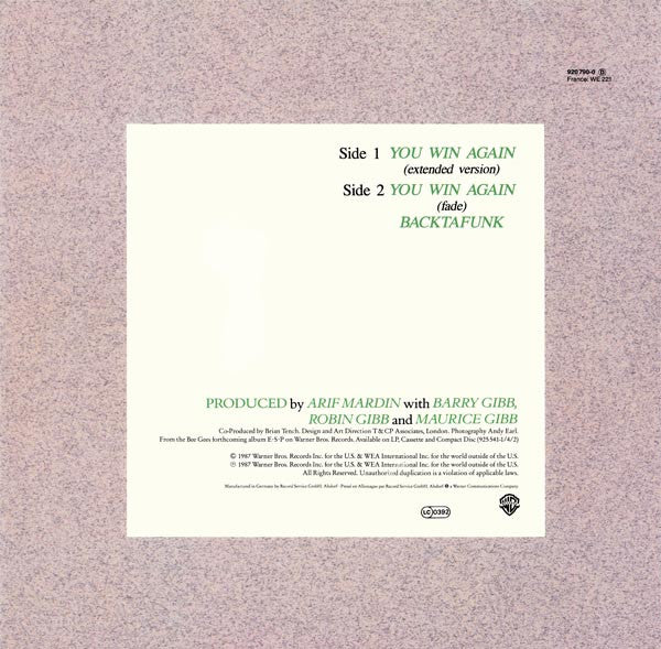 Bee Gees - You Win Again (12" Tweedehands) - Discords.nl