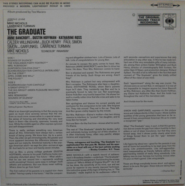 Paul Simon, Simon & Garfunkel, Dave Grusin - The Graduate (The Original Soundtrack Recording) (LP Tweedehands)