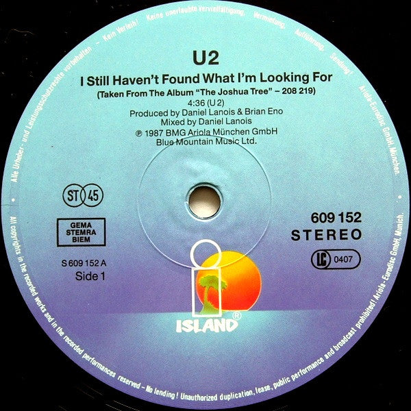 U2 - I Still Haven't Found What I'm Looking For (12" Tweedehands) - Discords.nl