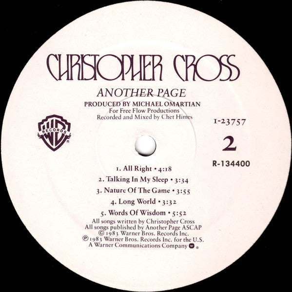 Christopher Cross - Another Page (LP Tweedehands)