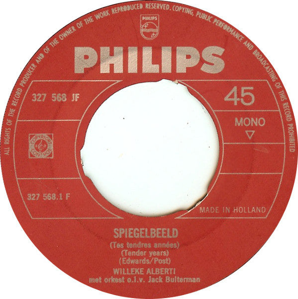 Willeke Alberti - Spiegelbeeld = Tes Tendres Années = Tender Years (7-inch Tweedehands) - Discords.nl