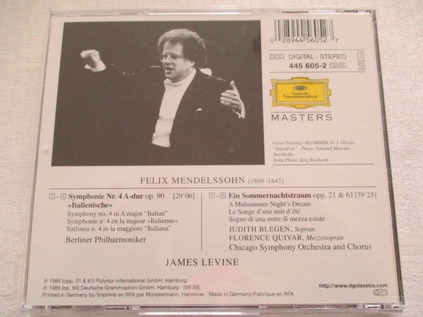 Felix Mendelssohn-Bartholdy - James Levine (2) - Symphonie No. 4 "Italienische" / Ein Sommernachtstraum (A Midsummer Night's Dream) (CD Tweedehands)