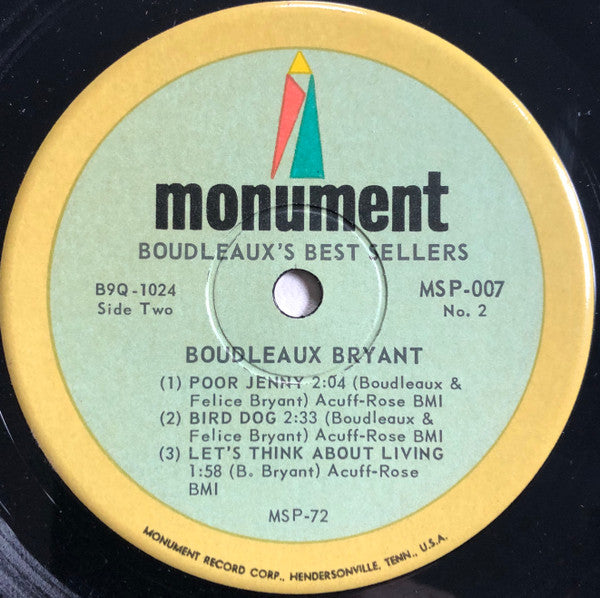 Boudleaux Bryant - Boudleaux's Bestsellers: Selections From His Hit Album  (7-inch Tweedehands) - Discords.nl