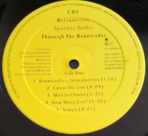 Spandau Ballet - Through The Barricades (LP Tweedehands) - Discords.nl