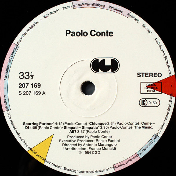 Paolo Conte - Paolo Conte (LP Tweedehands) - Discords.nl