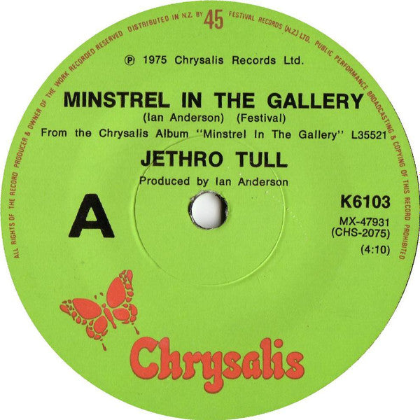 Jethro Tull - Minstrel In The Gallery (7-inch Tweedehands) - Discords.nl