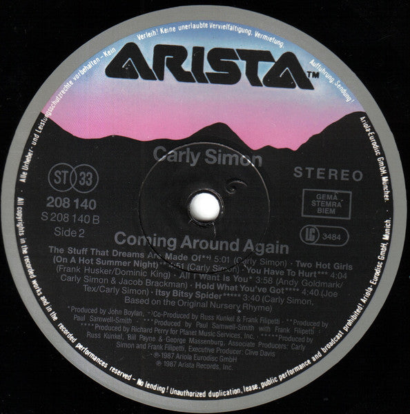 Carly Simon - Coming Around Again (LP Tweedehands) - Discords.nl