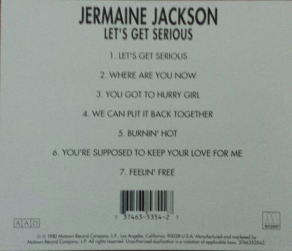 Jermaine Jackson - Let's Get Serious (CD) - Discords.nl