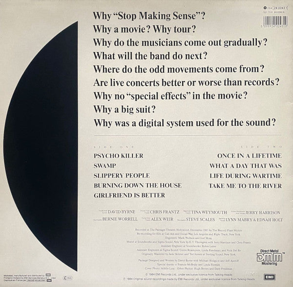 Talking Heads - Stop Making Sense (LP Tweedehands)