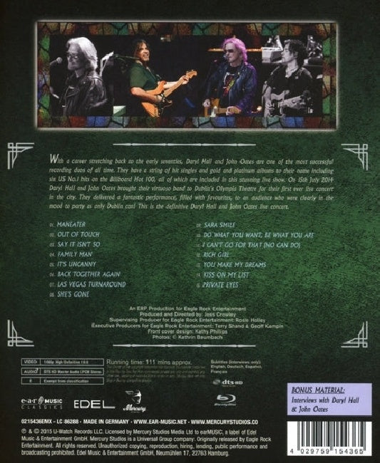 Daryl Hall & John Oates - Live in dublin (DVD / Blu-Ray)