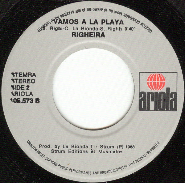 Righeira - Vamos A La Playa (7-inch Tweedehands)