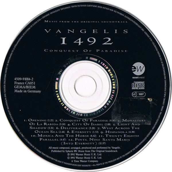 Vangelis - 1492 – Conquest Of Paradise (Music From The Original Soundtrack) (CD)