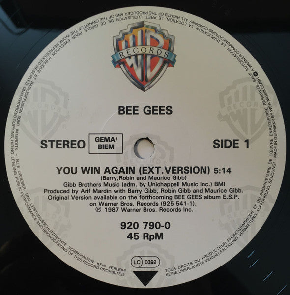 Bee Gees - You Win Again (12" Tweedehands) - Discords.nl