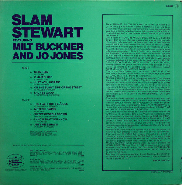 Slam Stewart - Slam Stewart Featuring Milt Buckner And Jo Jones (LP Tweedehands) - Discords.nl