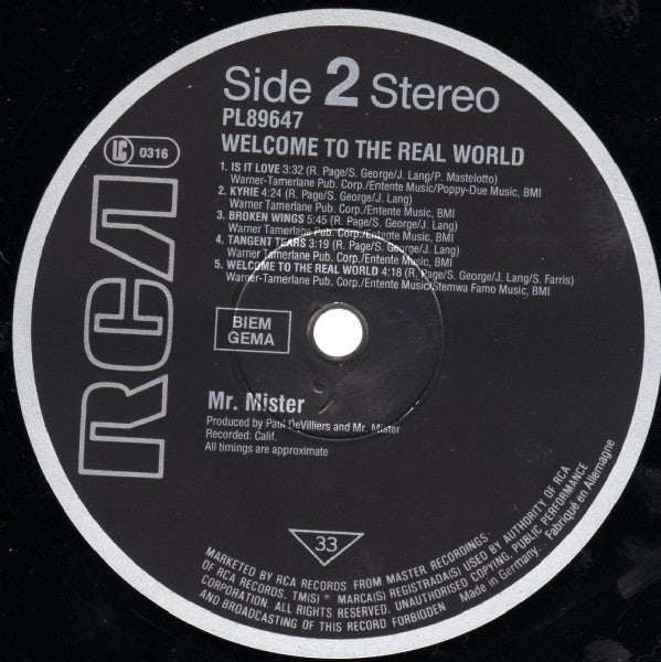 Mr. Mister - Welcome To The Real World (LP Tweedehands)