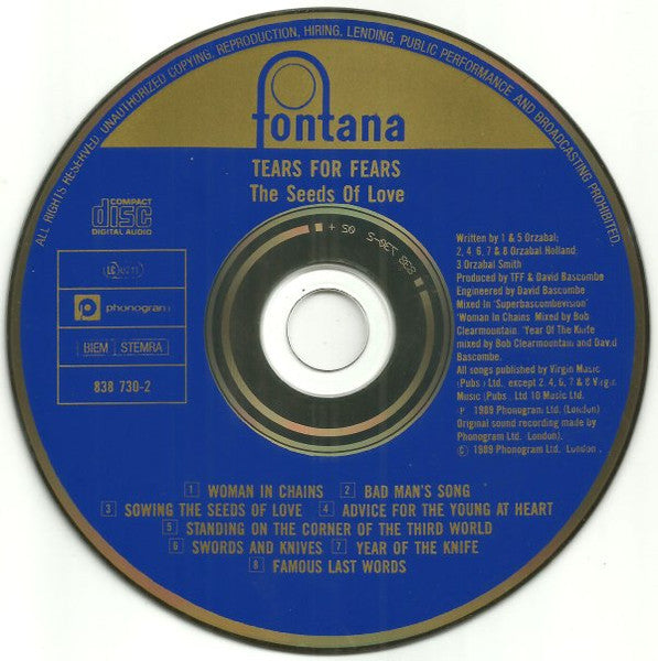 Tears For Fears - The Seeds Of Love (CD Tweedehands)