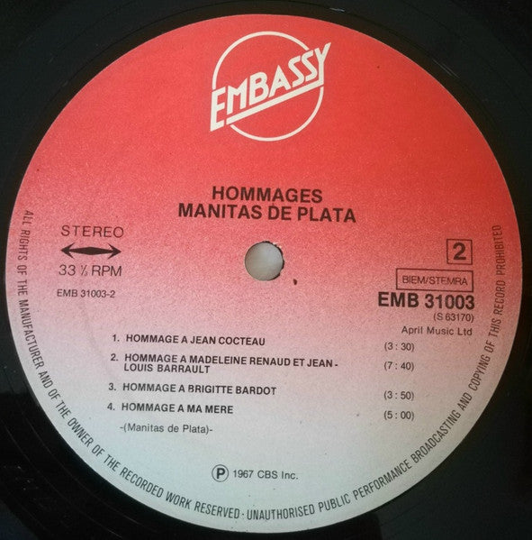 Manitas De Plata - Hommages (LP Tweedehands)