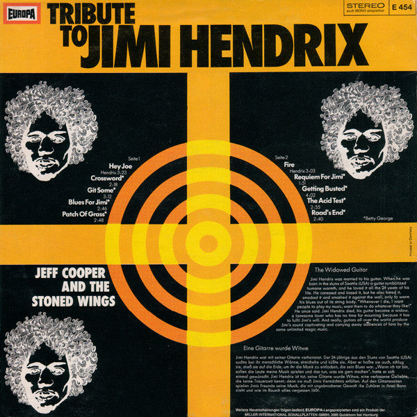 Jeff Cooper And The Stoned Wings - Tribute To Jimi Hendrix (LP Tweedehands)