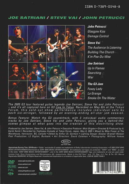 G3 (6), Joe Satriani / Steve Vai / John Petrucci - G3 Live In Tokyo (DVD Tweedehands)