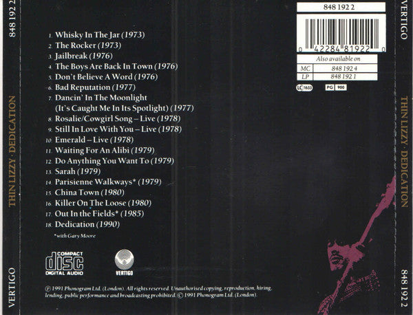 Thin Lizzy - Dedication (The Very Best Of Thin Lizzy) (CD Tweedehands)