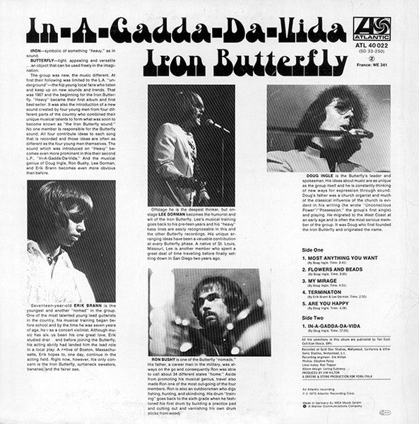 Iron Butterfly - In-A-Gadda-Da-Vida (LP Tweedehands)