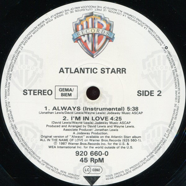 Atlantic Starr - Always (12" Tweedehands) - Discords.nl