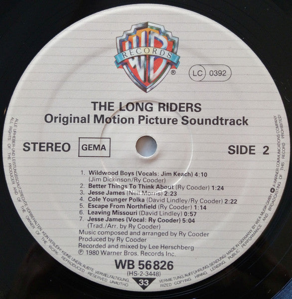 Ry Cooder - The Long Riders (Original Sound Track) (LP Tweedehands) - Discords.nl