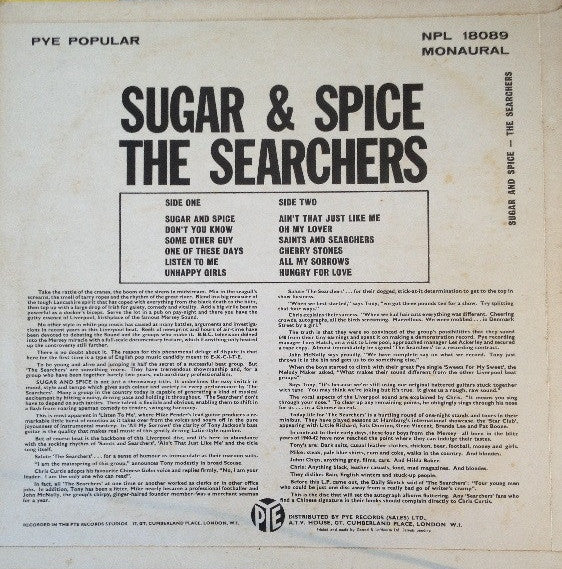 Searchers, The - Sugar And Spice (LP Tweedehands) - Discords.nl