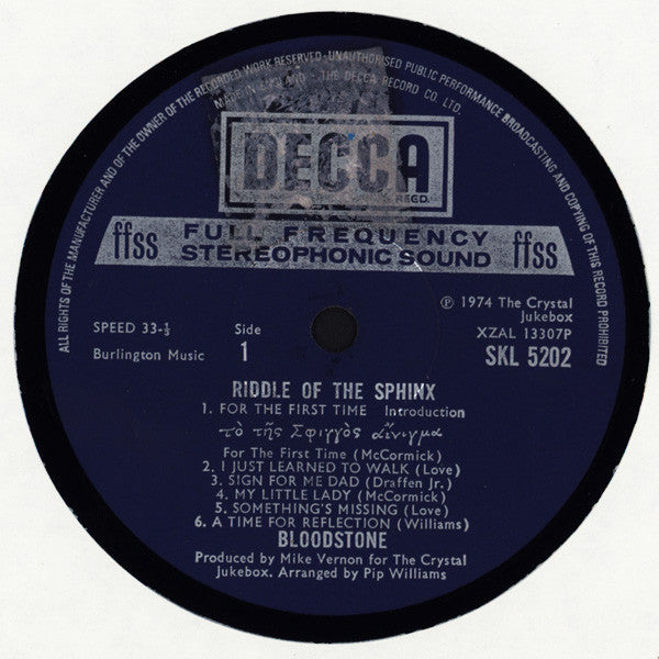 Bloodstone - Riddle Of The Sphinx (LP Tweedehands) - Discords.nl