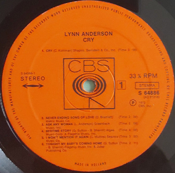 Lynn Anderson - Cry (LP Tweedehands)