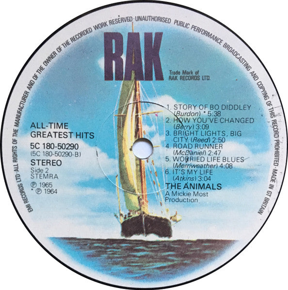 Animals, The - All Time Greatest Hits (LP Tweedehands) - Discords.nl