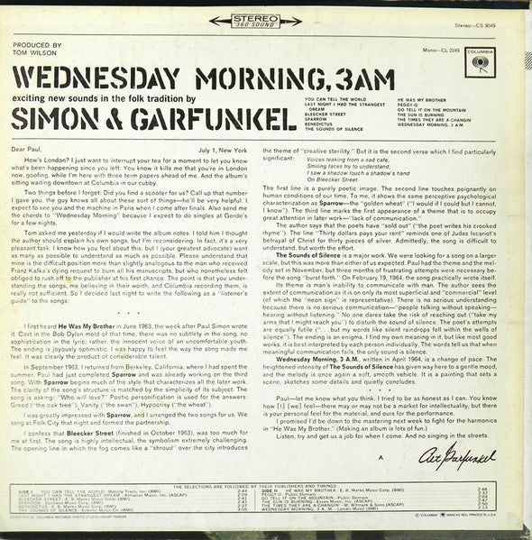 Simon & Garfunkel - Wednesday Morning, 3 A.M. (LP Tweedehands)