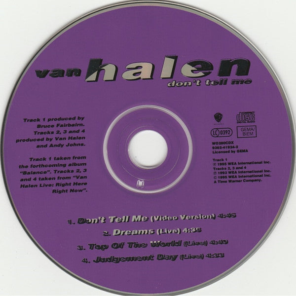 Van Halen - Don't Tell Me (CD Tweedehands)