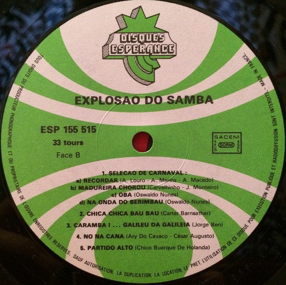 Conjunto Explosão Do Samba - Explosao Do Samba (LP Tweedehands)