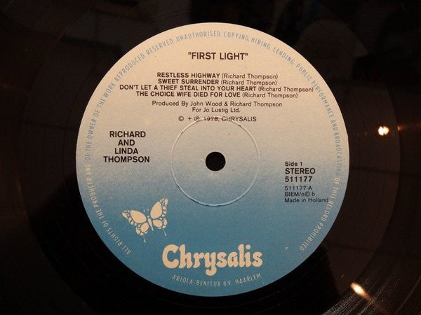 Richard & Linda Thompson - First Light (LP Tweedehands) - Discords.nl