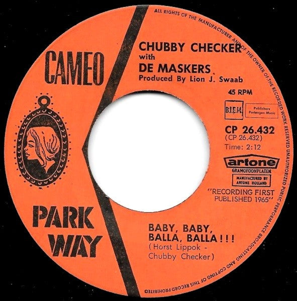 Chubby Checker With De Maskers - Baby, Baby, Balla, Balla!!! / My Little Girl (7-inch Tweedehands)