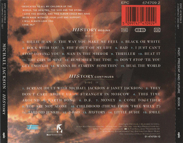 Michael Jackson - HIStory - Past, Present And Future - Book I (CD) - Discords.nl