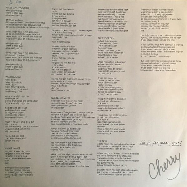 Cherry - Als Je Dat Maar Weet! (LP Tweedehands) - Discords.nl