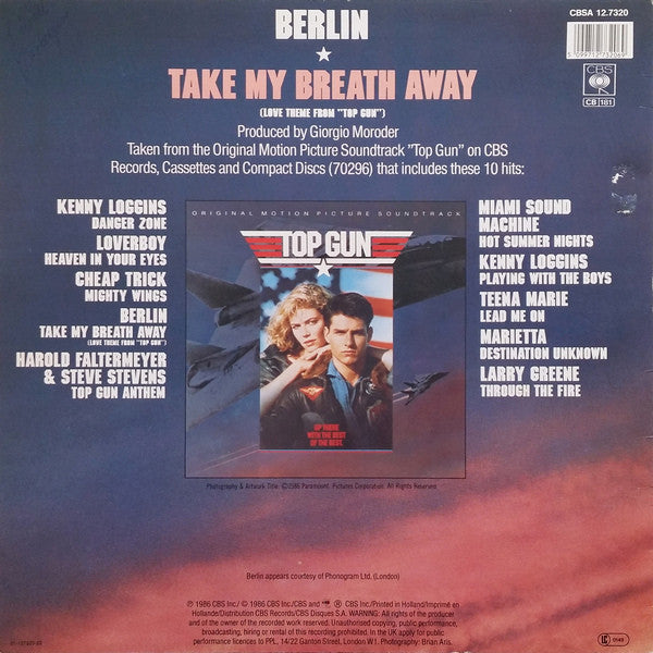 Berlin - Take My Breath Away (Love Theme From "Top Gun") (12" Tweedehands)