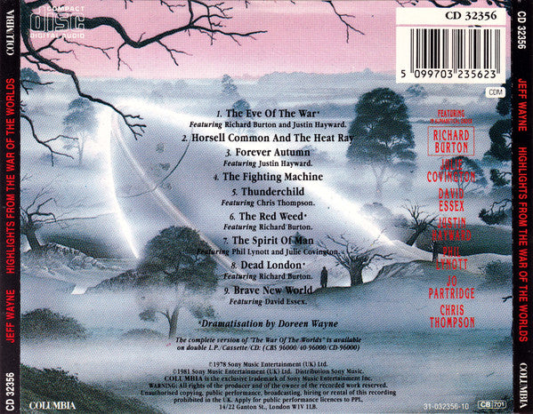 Jeff Wayne - Highlights From Jeff Wayne's Musical Version Of The War Of The Worlds (CD)