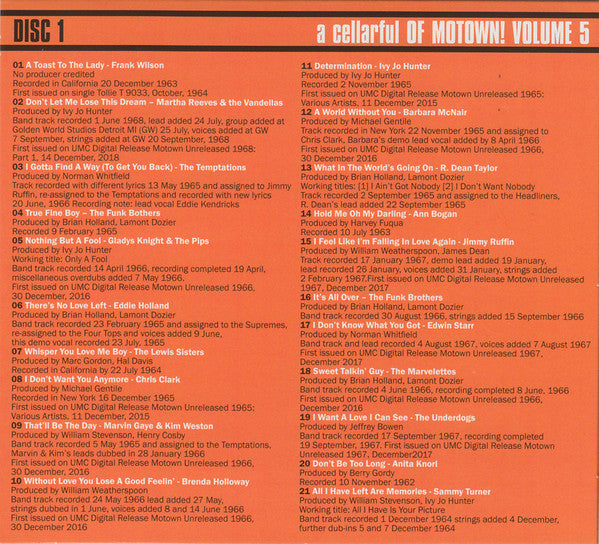 Various - A Cellarful Of Motown! Volume 5 (CD)