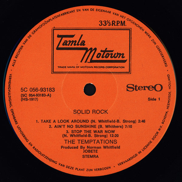 Temptations, The - Solid Rock (LP Tweedehands)