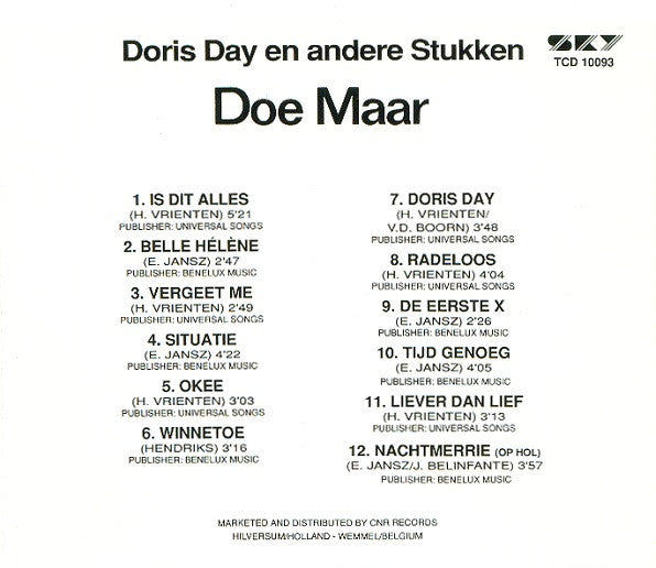 Doe Maar - Doris Day En Andere Stukken (CD)